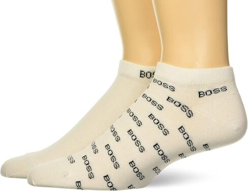 BOSS 2-Pair Repeat Logo Cotton Ankle Socks, White Lychee, 7-13 in Saudi Arabia