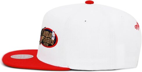 Mitchell & Ness Chicago Bulls NBA Dual Whammy Snapback Hat Cap - White/Red in Saudi Arabia