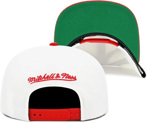 Mitchell & Ness Chicago Bulls NBA Dual Whammy Snapback Hat Cap - White/Red in Saudi Arabia