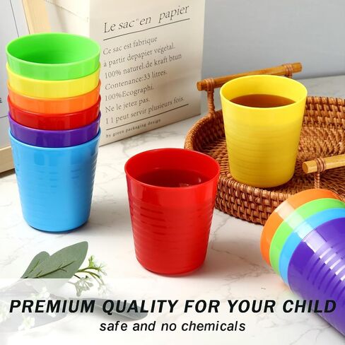 Eccliy 36 Pcs Kids Plastic Cups 8 oz Drinking Toddler Cups, Rainbow in Kuwait