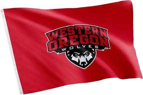 Desert Cactus Western Oregon University WOU Flag - 3 x 5 Feet Wolves Banner, Indoor/Outdoor Durable Fabric, 100% Polyester Design (Style 1) in Saudi Arabia