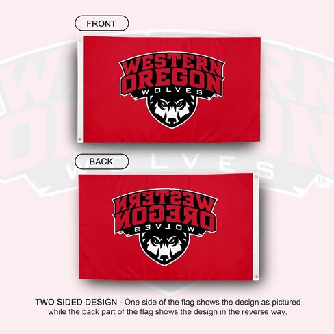 Desert Cactus Western Oregon University WOU Flag - 3 x 5 Feet Wolves Banner, Indoor/Outdoor Durable Fabric, 100% Polyester Design (Style 1) in Saudi Arabia