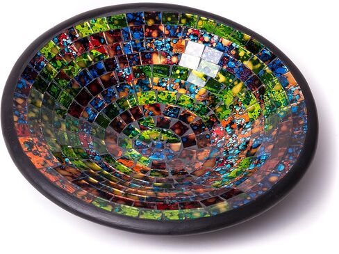 Red Co. Glass Mosaic Ceramic Decorative Accent and Centerpiece Bowl - Round 8 inches in Saudi Arabia