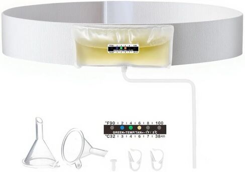 Urine Test Complete Kit – 2 to 4 oz Concealed Sample Bag with Adjustable Belt,Urine Test for Hospital & Infirmary with Thermometer Stickers and Silicone Funnel (Medium) in Saudi Arabia