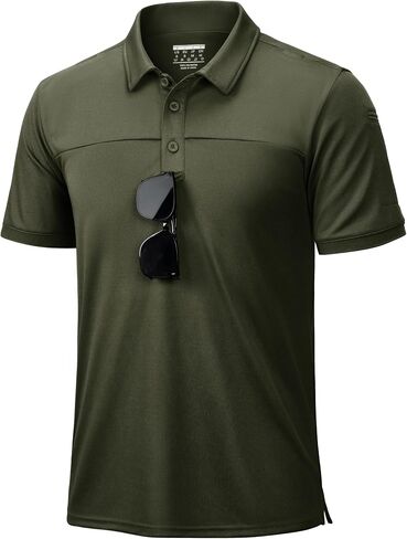 TACVASEN Men's Short Sleeve Polo Shirts Tactical UPF 50+ Performance Collared Dry Fit Shirt Golf Moisture Wicking Polos in Saudi Arabia