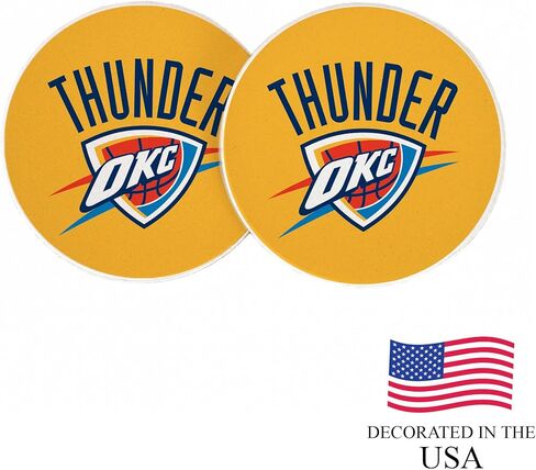 Desert Cactus Oklahoma City Thunder Car Accessories NBA Basketball League Absorbent Sandstone Cup Coasters Licensed Product Set of 2 (Car Coaster A) in Saudi Arabia