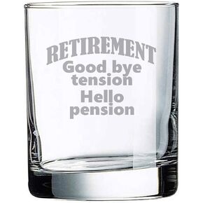 R233 Retirement Schedule 10 oz ounce Rock Glass Wine Hard Liquor high ball funny retire gift present in Saudi Arabia