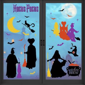 Yovkky Halloween Spooky Pink Ghost Window Clings 4 Sheets, Trick or Treat Haunted Castle Coffin Stickers Decals Decor, Funny Jack O Lantern Pumpkin Bats Skull Candles Home Kitchen Decorations in Kuwait