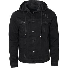 URBANJ Men's Distressed Denim Jacket in Saudi Arabia