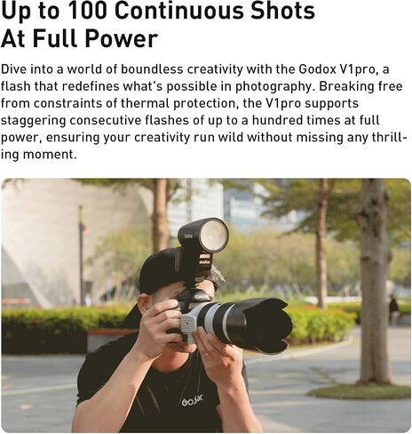 Flash Godox V1-N لكاميرا Nikon ، 76WS 2.4G TTL Round Head Flash Speedlight ، 1/8000 HSS ، 480 لقطات الطاقة الكاملة ، 1.5S وقت إعادة التدوير ، بطارية ليثيوم 2600MAH in Kuwait