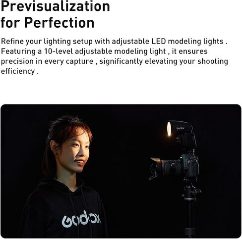 Flash Godox V1-N لكاميرا Nikon ، 76WS 2.4G TTL Round Head Flash Speedlight ، 1/8000 HSS ، 480 لقطات الطاقة الكاملة ، 1.5S وقت إعادة التدوير ، بطارية ليثيوم 2600MAH in Kuwait