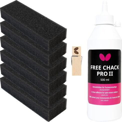 Butterfly Free Chack Pro II Table Tennis Glue - مثالي لتجميع مجاذيف تنس الطاولة - يأتي مع إسفنج ومقطع تطبيق - متوفر في 50 مل ، 90 مل ، و 500 مل من كميات in Saudi Arabia