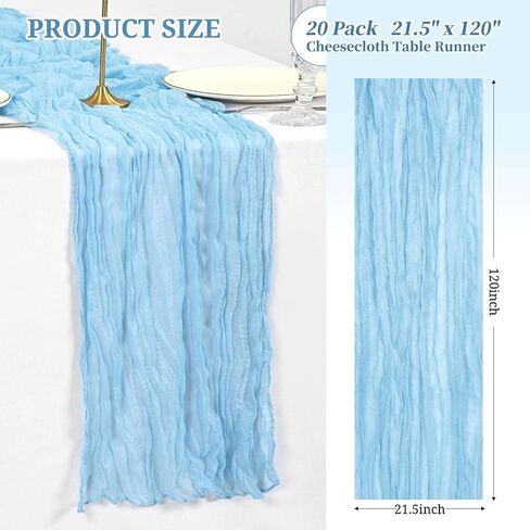 20 حزمة Terracotta Cheesecloth Table Runner Gauze 21.5 × 120inch نصف طاولة طاولة عداء بوهو Decor in Kuwait