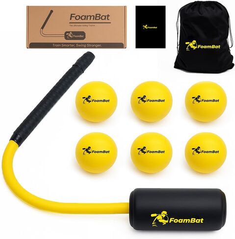 Baseball & Softball Rope Swing Trainer - Innovative High-Density Foam Bat Design for Real Swing Feel & Better Feedback, Batting Training Tool, Hitting Aid for Youth & Beginners in Saudi Arabia