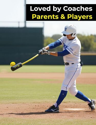 Baseball & Softball Rope Swing Trainer - Innovative High-Density Foam Bat Design for Real Swing Feel & Better Feedback, Batting Training Tool, Hitting Aid for Youth & Beginners in Saudi Arabia