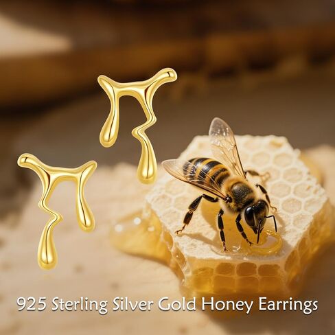 925 Sterling Silver Bee Earrings Gold Cute Bumblebee Stud Earrings Jewellery Birthday Gifts for Women in Saudi Arabia