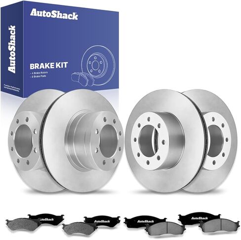 Autoshack Brake Kit Replacing for 2003-2008 Dodge Ram 2500 RAM 3500 2006-2008 RAM 1500 5.7L 4WD RWD الأمامية الخلفية الحفر والقطط المغطى بالقرص المغطى بالقرص الخزفي SCD702PR63013 in Saudi Arabia