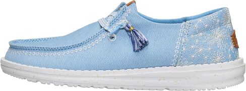 HEYDUDE Wendy Funk Embroidered Floral Black Size 9, Womens Shoes, Slip-on Loafers, Comfortable & Light-Weight in Kuwait