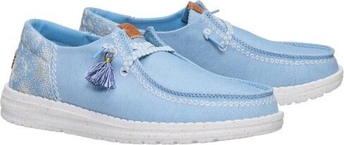 HEYDUDE Wendy Funk Embroidered Floral Black Size 9, Womens Shoes, Slip-on Loafers, Comfortable & Light-Weight in Kuwait