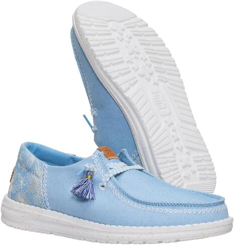 HEYDUDE Wendy Funk Embroidered Floral Black Size 9, Womens Shoes, Slip-on Loafers, Comfortable & Light-Weight in Kuwait