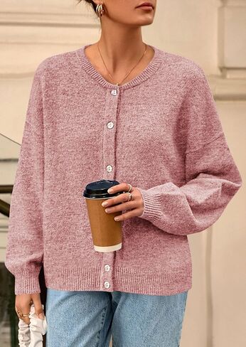 Prettygarden Fall Sleeve Cardigans للنساء العصرية 2025 فتح زر الشتاء الأمامي لأسفل Crewneck Soft Sweater سترة in Kuwait