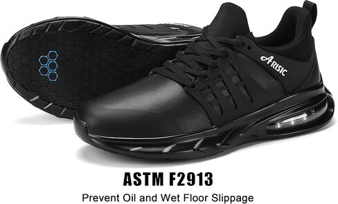 Non Slip Work Shoes for Men Waterproof Slip On Sneakers Comfortable Restaurant Kitchen Chef Slip Resistant Walking Shoes Hands Free Slip in Sneaker Men Footwear Black in Kuwait