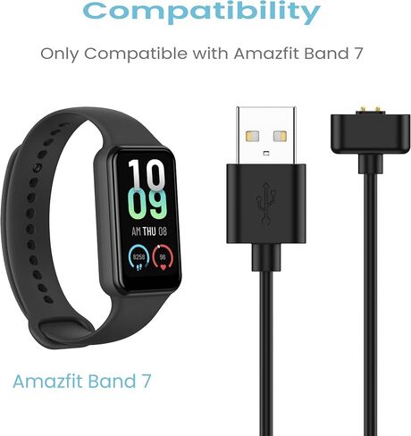 شاحن Amzpas USB A متوافق مع Amazfit Band 7، سلك كابل شحن مغناطيسي بديل لتتبع اللياقة البدنية Amazfit Band 7، 3.3 قدم/100 سم in Kuwait