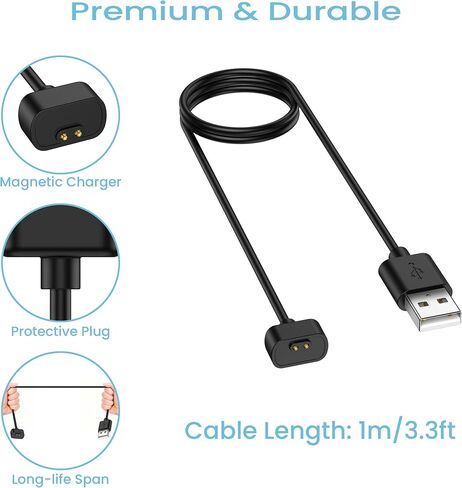 شاحن Amzpas USB A متوافق مع Amazfit Band 7، سلك كابل شحن مغناطيسي بديل لتتبع اللياقة البدنية Amazfit Band 7، 3.3 قدم/100 سم in Kuwait