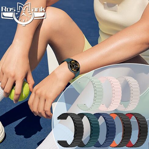 سوار ساعة من السيليكون مقاس 22 ملم متوافق مع Garmin Venu 4 45mm/Venu 3 45mm/Venu 2/Vivoactive 4/Active، حزام بديل مغناطيسي لـ Garmin Forerunner 570 47mm/Forerunner 265/255 in Kuwait