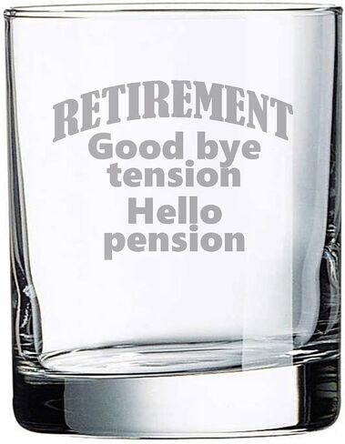 R233 Retirement Schedule 10 oz ounce Rock Glass Wine Hard Liquor high ball funny retire gift present in Saudi Arabia