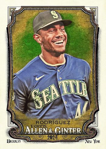 2024 Topps Allen & Ginter Baseball Trading Card Blaster Box (ابحث عن سيارات بول سكينز، ياماموتو، جاكسون ميريل، يوسين بولت، تشاك نوريس، ترافيس سكوت) in Saudi Arabia