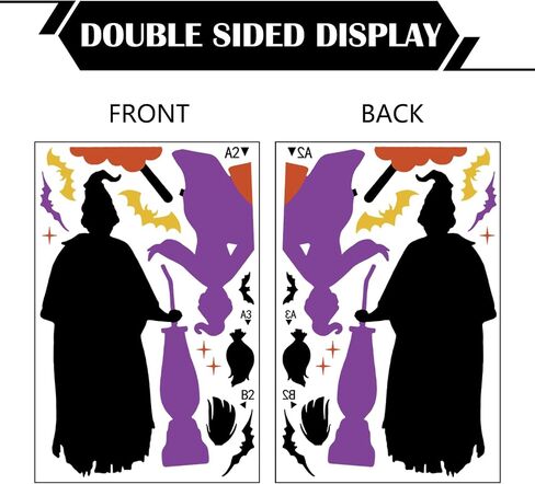 Yovkky Halloween Spooky Pink Ghost Window Clings 4 Sheets, Trick or Treat Haunted Castle Coffin Stickers Decals Decor, Funny Jack O Lantern Pumpkin Bats Skull Candles Home Kitchen Decorations in Saudi Arabia