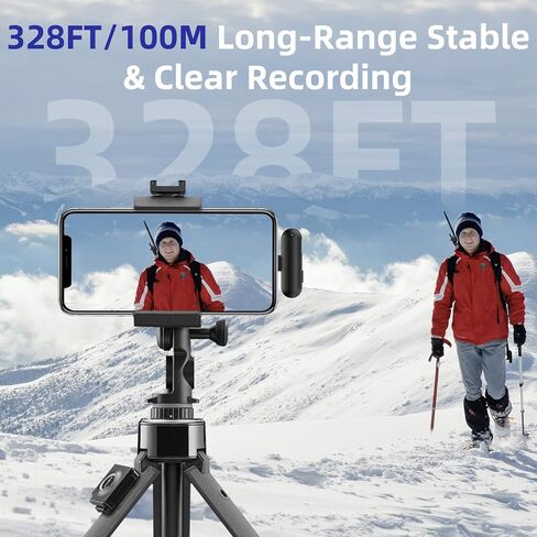 2 in 1 Wireless Lavalier Microphone for iPhone Android - Mini Phone Microphone with 24 H Charging Case for Video Recording Vlog TikTok Instagram Asmr, Noise Cancellation 70Ft Transmission in Kuwait