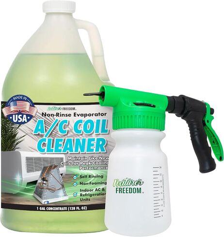 Nature's Freedom AC Coil Cleaner – 1 Gallon No Rinse Coil Cleaner for Air Conditioners, Mini Splits, Heat Pumps & Window Units – Non-Foaming, Metal-Safe Formula in Kuwait
