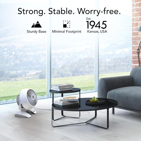 Vornado 6803DC Energy Smart Medium Pedestal Air Circulator Fan with Variable Speed Control, Ice White, CR1-0259-43 in Kuwait