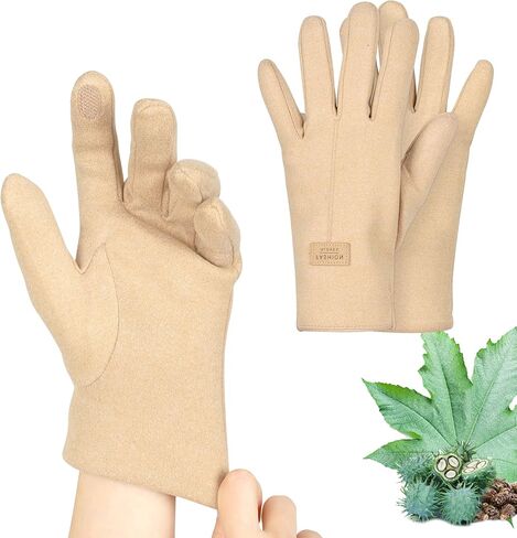 2 Pcs Castor Oil Pack Wrap for Hands, Organic Castor Oil Wrap Castor Oil Gloves for Wrist Arthritis and Carpal Tunnel Khaki(Oil are Not Include) in Kuwait