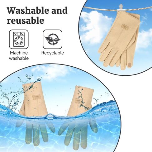 2 Pcs Castor Oil Pack Wrap for Hands, Organic Castor Oil Wrap Castor Oil Gloves for Wrist Arthritis and Carpal Tunnel Khaki(Oil are Not Include) in Kuwait