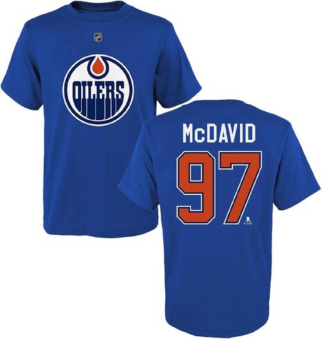 تي شيرت Outerstuff Connor McDavid Edmonton Oilers #97 للشباب الأولاد مقاس اسم اللاعب ورقمه in Saudi Arabia