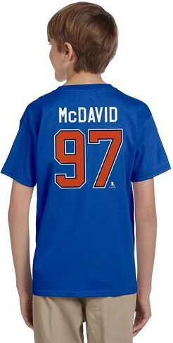 تي شيرت Outerstuff Connor McDavid Edmonton Oilers #97 للشباب الأولاد مقاس اسم اللاعب ورقمه in Saudi Arabia