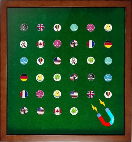 100 لعبة Golf Ball Marker Case Magnetic 15.5 "W × 16.5" H الحائط مثبتة على الحائط عرض الإطار مربع الظل مربع الاكريليك لوحة مغناطيسية مناسبة لجمع علامات كرة الجولف in Kuwait