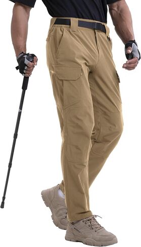 NATUVENIX Lightweight Mens Hiking Pants Quick Dry Travel Pants for Men Water Resistant Work Pants Men with Pockets Outdoor in Kuwait