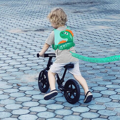 3 in 1 Toddler Harness Leash + Baby Anti Lost Wrist Link, Accmor Cute Dinosaur Child Safety Harness Tether, Kids Walking Wristband Assistant Strap Belt for Parent Boys Outdoor Activity (Black) in Saudi Arabia