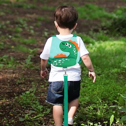 3 in 1 Toddler Harness Leash + Baby Anti Lost Wrist Link, Accmor Cute Dinosaur Child Safety Harness Tether, Kids Walking Wristband Assistant Strap Belt for Parent Boys Outdoor Activity (Black) in Saudi Arabia