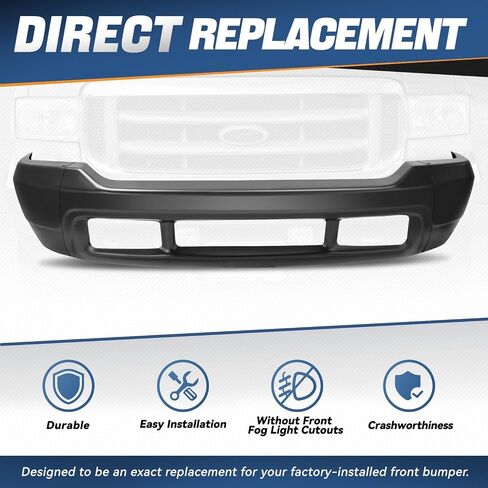 Auto Dynasty Front Bumper Face Bar Compatible with 2000-2004 Ford F-250 F-350 Super Duty, FO1002365, Paint to Match Black in Saudi Arabia