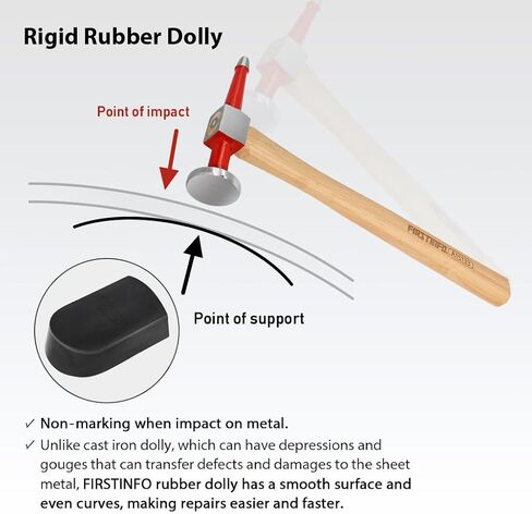 FIRSTINFO F3931D Rubber Curved Dolly, 1-Piece, Damage- Free Auto Sheet Metal Car Body Repair Tool in Saudi Arabia