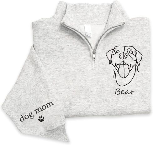 Chillever Personalized Embroidery Sweatshirt With Dog Photo for Women, Custom Dog Mom Sweatshirt, Dogs Mom Gifts in Saudi Arabia