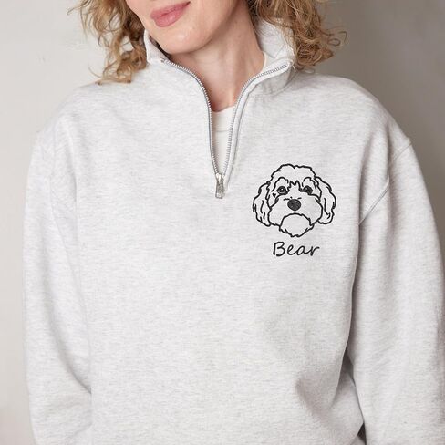 Chillever Personalized Embroidery Sweatshirt With Dog Photo for Women, Custom Dog Mom Sweatshirt, Dogs Mom Gifts in Saudi Arabia