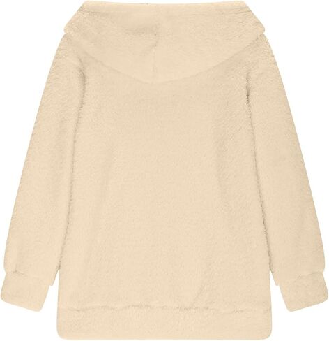 Girls Fuzzy Fleece Pullover Hoodies Sweatshirt Kids Casual Sherpa Winter Top Warm Outwear Coat with Pockets 4-14 Years in Saudi Arabia