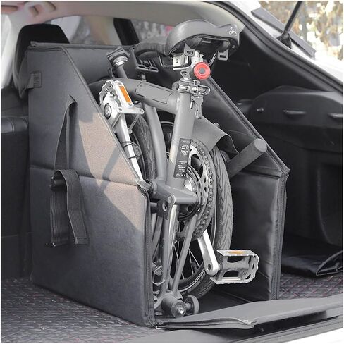 bike bag Portable Folding Bike Storage Box Fit For Brompton Dirt-repellent Water-repellent Box Car Trunk Transport Storage Box fashion(One straps) in Saudi Arabia