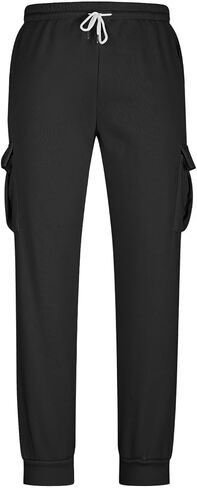 الصوف البضائع Sweatpants للرجال مفتوحة أسفل السراويل البضائع الفضفاضة الرباط عادية مرونة الخصر تجريب السراويل ث/جيوب in Kuwait